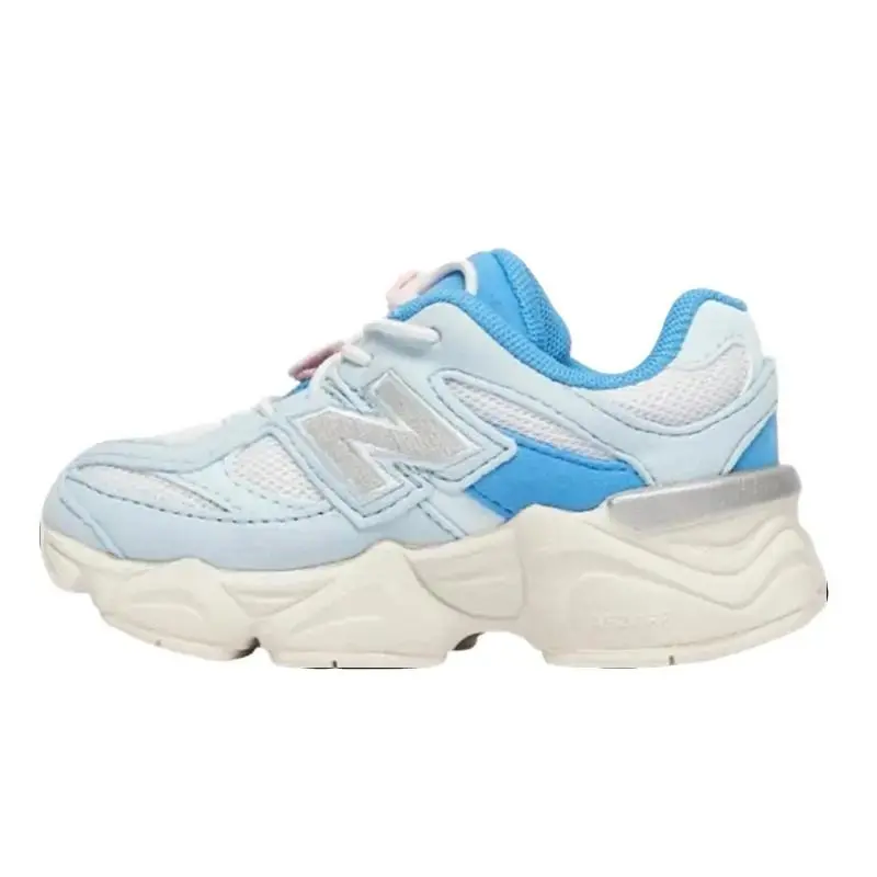NEW BALANCE 9060 Toddler's Sneakers in Pastel Blue, Suede and Mesh Cushioned Easy-On Walking Shoes for All-Day Play, Toddler Slip On Shoes, Easy-On Design, 9060 Style, Blue Mesh, Cushioned Midsole