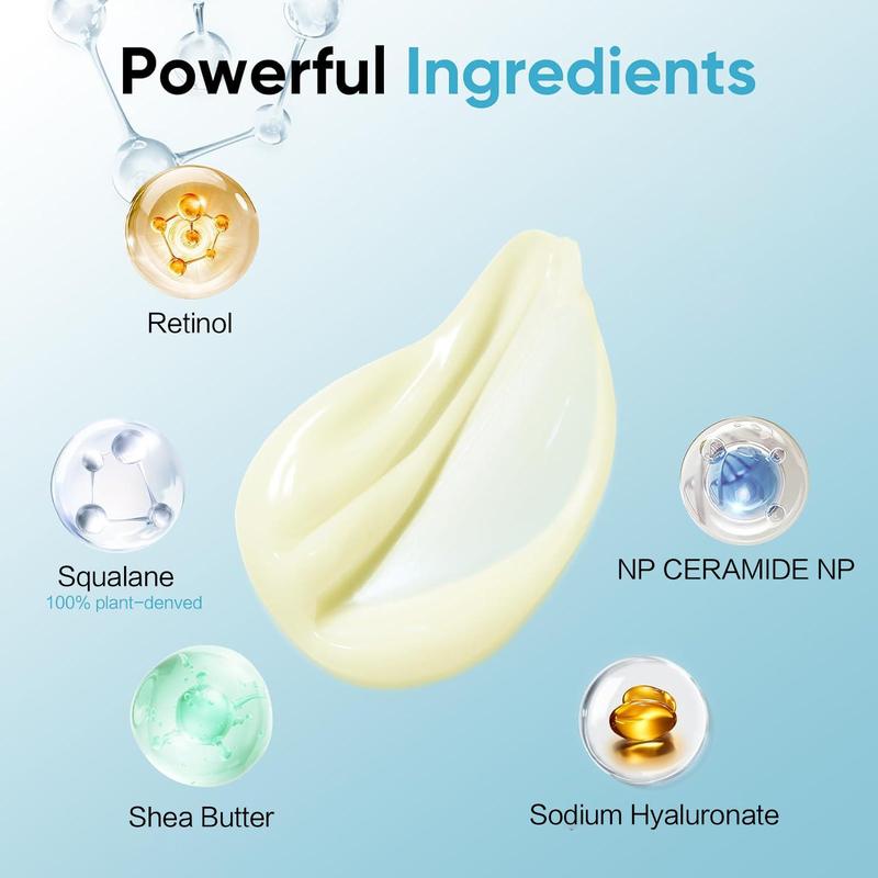 Puolern Retinol+Sodium Hyaluronate Cream for Face Cream Fast Deep Cellular Absorption Day or Night Cream for Moisturizers  Skincare Skin Repair Comfort