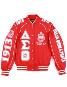 Delta Sigma Theta Twill Racing Jacket Red