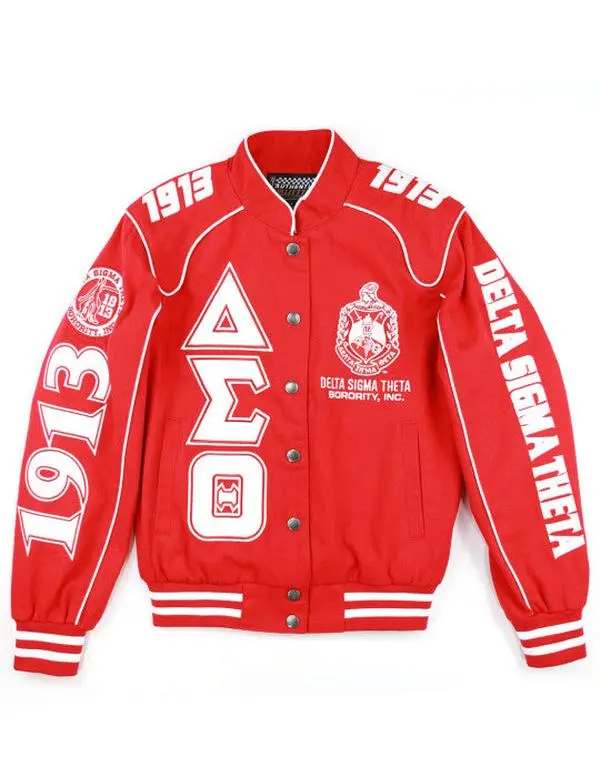 Delta Sigma Theta Twill Racing Jacket Red