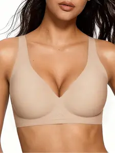 Wireless jelly bra, Jelly bralette, comfortable everyday seamless T-shirt bra with gentle lift, effectively gathers side breasts, all-day comfort without tightness, basic plus-size lingerie, essential for home and date outfits, 2026 Mother's Day gift