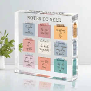 Acrylic Plaque Positive Vibes Notes to Self Inspirational Quotes on Kindness,Consistency,Self-Worth Resilience,Self Love,Attitude,An Inspiring Gift for Colleagues,Family,And Christians, Home Office Decor, Living Room Decor