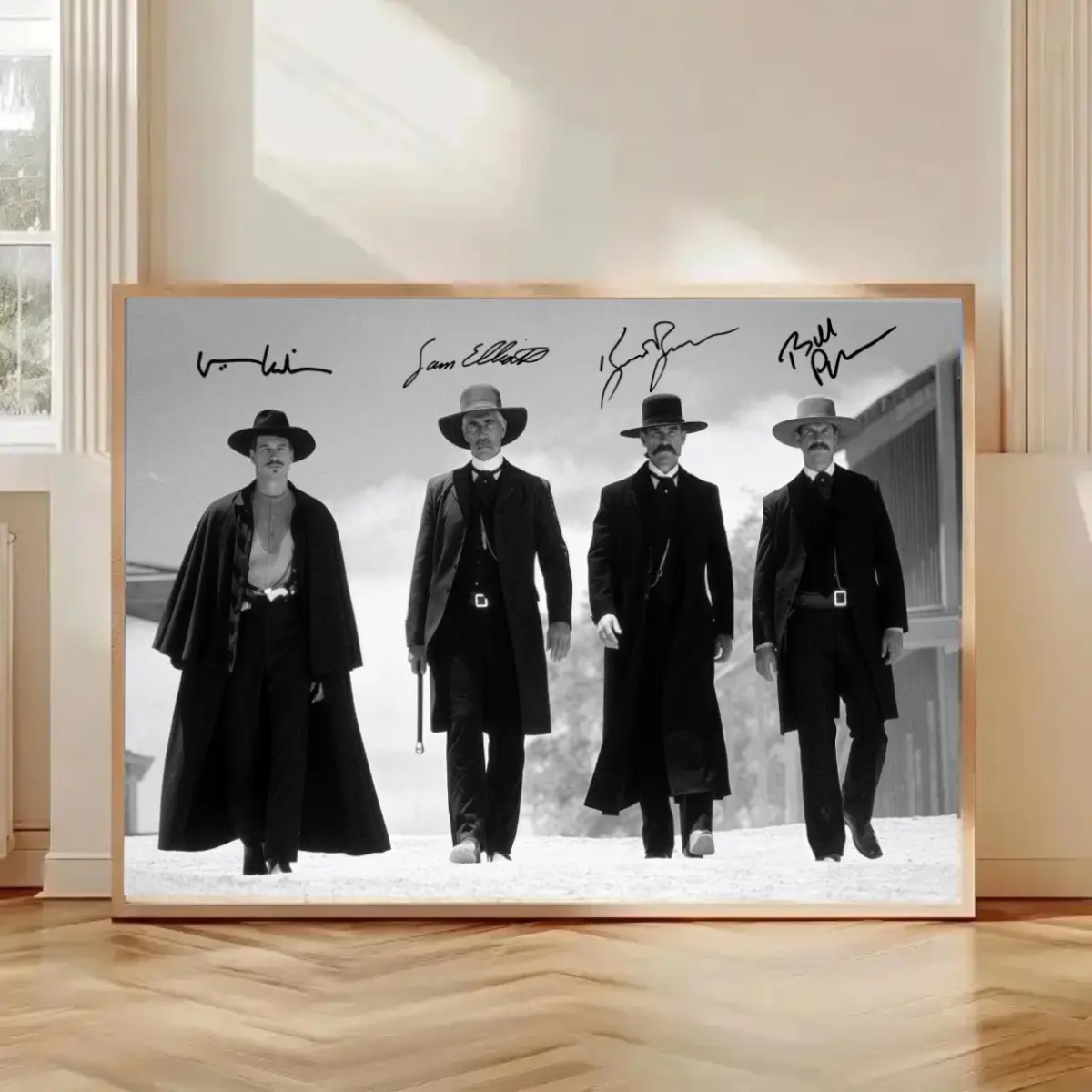 Holliday And Wyatt Earp Vintage Black And White Art Poster, Tombstone Movie Canvas Poster Wall Art Decor, Vintage Home Aesthetic Decor Canvas Print
