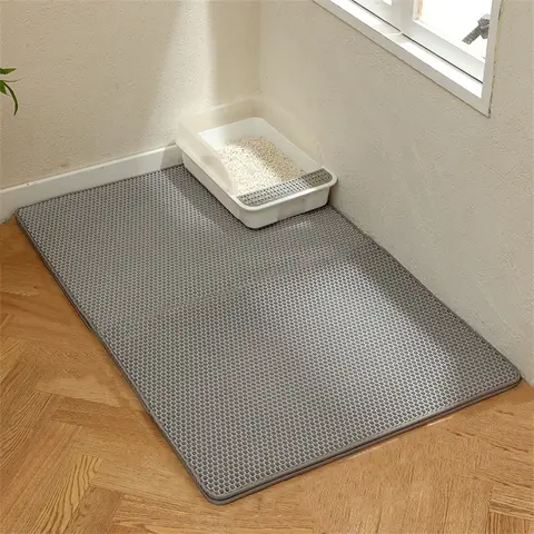 Double Layer Honeycomb Cat Litter Mat, Durable & Washable Non-slip Cleaning Solution for Pet Toilet, Litter Box & Kennel, Effortlessly Traps Litter