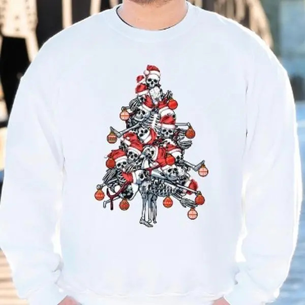 Skeleton Christmas Tree Sweater, Morbid Christmas Sweater, Dark Christmas Sweater, Christmas 2024 Sweaters, Ugly Christmas Sweater, Christmas Shirt, Ugly Christmas Shirt