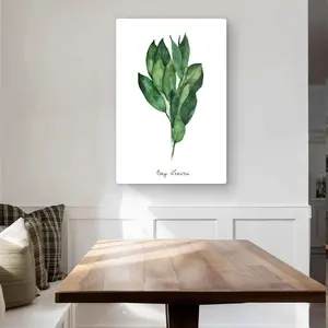 212 MAIN Vibrant Green Gastronomy Bay Leaves Bundle Aluminium Metal Wall Art Print, 24x36 in, Artistic Photo Artwork for Home Decoration, Room Decor & Kitchen Use, Ideal Gift