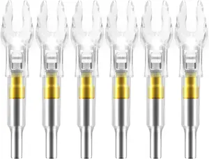 6 count X Lighted Nocks for Arrows with .204 .233 .244 .246 Inside Diameter with H, S, GT Bushings LED Light up Knocks