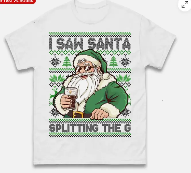 🍺 Green Santa Drinking Beer Christmas Tee, Funny Holiday Party T-Shirt for Men & Women, Festive Drunk Santa Graphic Shirt, Cozy Xmas Celebration Top, Humorous Winter Gift Idea, Casual Holiday Beer Lover Tee