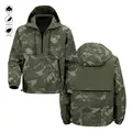 Men’s camo pullover windbreaker jacket, waterproof outdoor hiking tactical hooded anorak, streetwear lightweight casual fall jacket