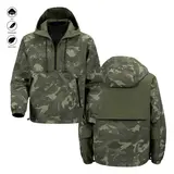 Men’s camo pullover windbreaker jacket, waterproof outdoor hiking tactical hooded anorak, streetwear lightweight casual fall jacket