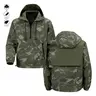 Men’s camo pullover windbreaker jacket, waterproof outdoor hiking tactical hooded anorak, streetwear lightweight casual fall jacket