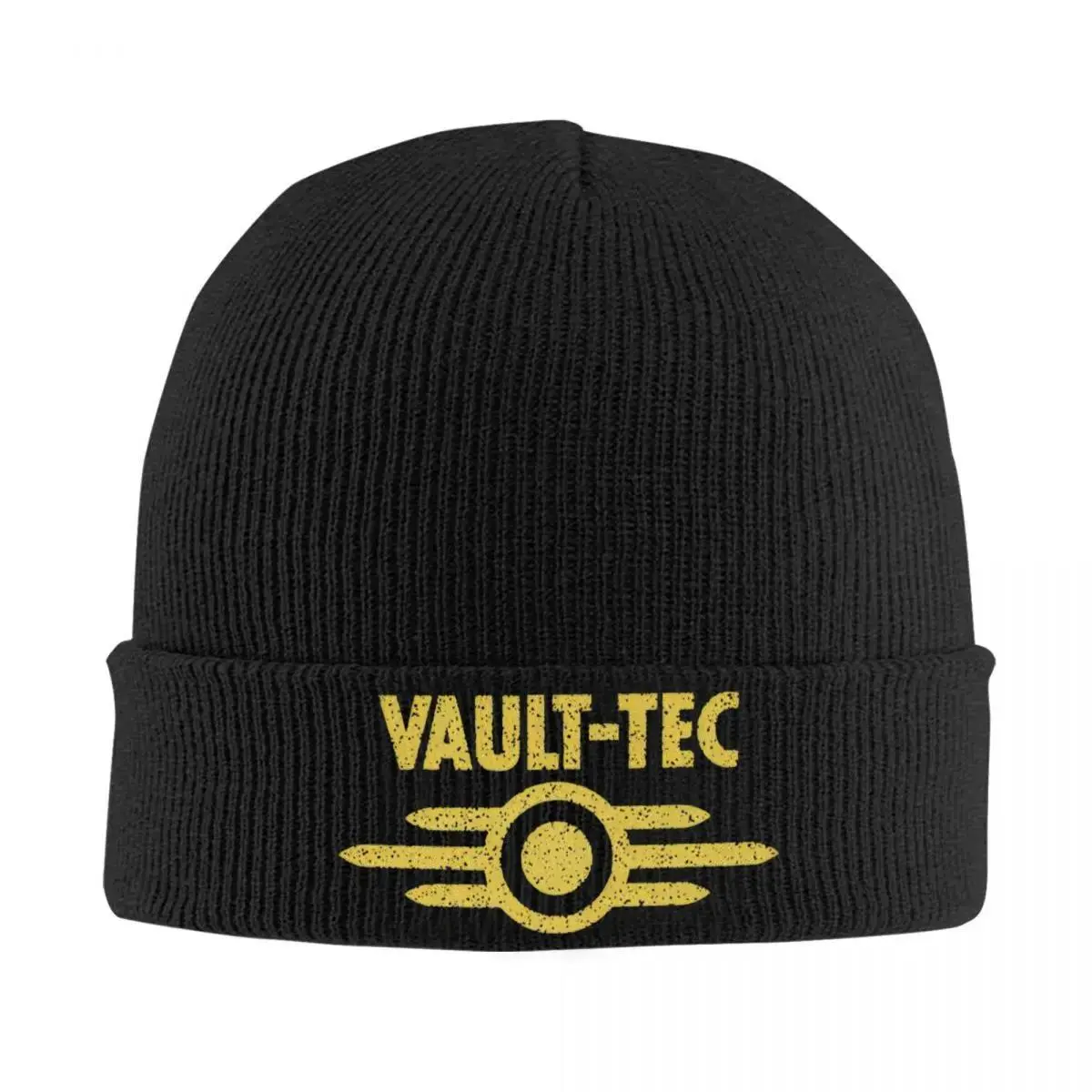 Vault-Tec Logo, Fallout 4 Unisex Knit Hat, 100% Acrylic Winter Warm Hat, Hip-Hop Style Sports Hat, Unisex Fallout Video Game Inspired Headwear