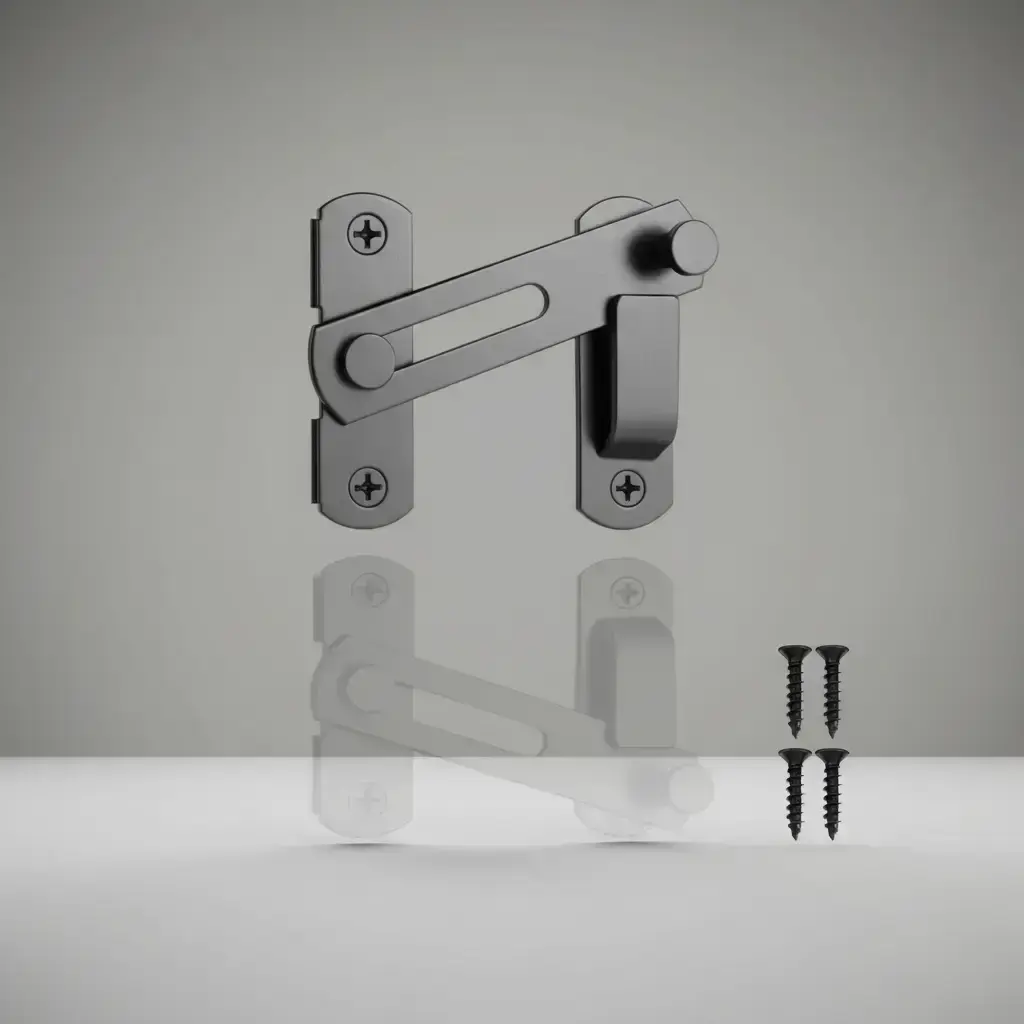 180° Flip Sliding Door Lock, Durable Stainless Steel Barn Door Lock, Sliding Door Lock for Garage, Bathroom, Outdoor Use, Door Hardware