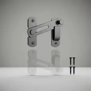 180 °   Flip Sliding Door Lock, Durable Stainless Steel Barn Door Lock, Sliding Door Lock for Garage, Bathroom, Outdoor Use, Door Hardware