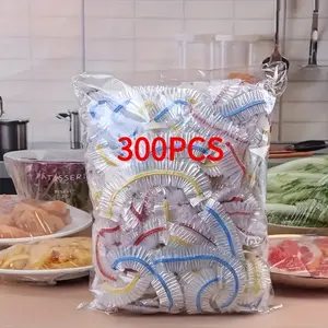 300pcs Plastic Stretchable Food Wrap, Elastic Cling Film, Transparent, Safe for Food Contact, Anti-Odor, with Ideal for Leftover Storage & Dust Protection for Kitchen & Restaurant Use