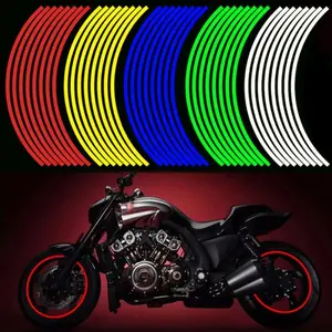 Motorcycle Car Wheel Stickers, 1 Pair 18 Inch Rim Decals, Customizable HUB Caps, Reflective Tire Wraps, Upgrade Your Ride