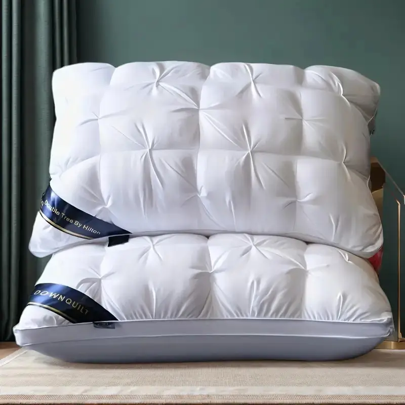 Luxury 5-Star Hotel Quality Pillow for Deep Sleep, Neck Support with High-Density Polyester Filling, Elegant Satin Cover