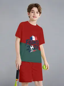 Football Sports Set 2026 France Theme Short Sleeve Shorts Two-Piece Breathable Quick-Dry Training Wear Boys Girls Fans