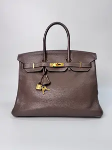 Pre-owned HERMÈS Preowned Birkin 35 Elephant Grey Togo Cowhide Handbag 35cm Base 2011 Serial N22819131