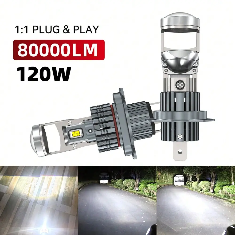 2pcs 6000K 1:1 Wireless H7 Faro Luces Mini LED Projector Lens Canbus 9005 9006 H11 Plug&Play Auto Headlight Turbo Lamp Automotive Projector 80000LM Led Lights For Car 12V