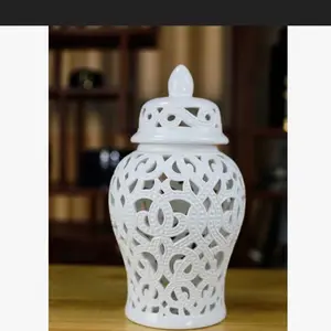 White pierced ginger jar, model Esmeralda