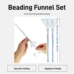Trending Beading Funnel Set | 2PCS Jewelry Making Kit with Needles | Easy DIY for Bracelets & Necklaces | Bead Craft Tool