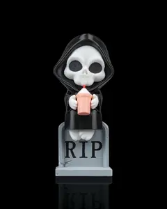 Sweet Rest - Grim Reaper Figurine on Tombstone (3D Printed, Multi Color or DIY)