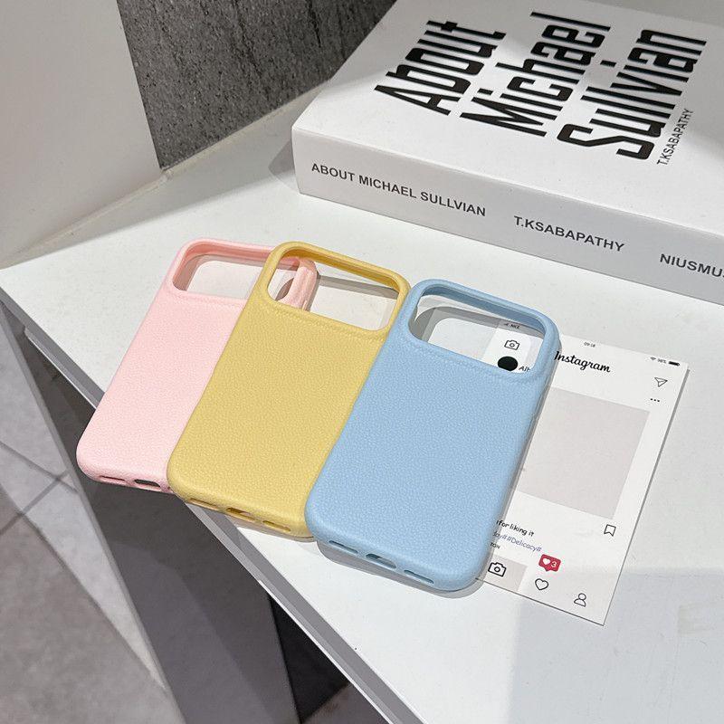【High Quality】Litchi Grain Real Leather iPhone Case, MagSafe Compatible, Shockproof Slim Protective Cover, Anti-Fingerprint Non-Slip Phone Case for iPhone 12-17 Series