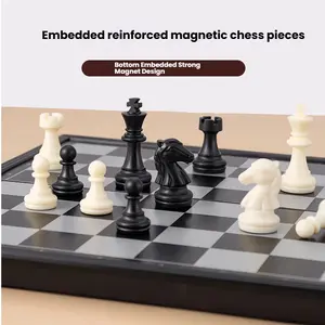 Foldable Chess Set with Magnetic Design Pieces Stay in Place Without Scattering Multiple  for Travel and Compact Storage