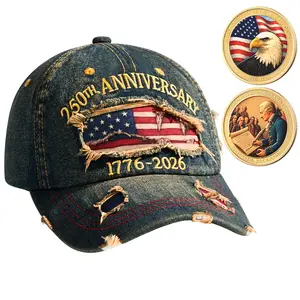 Commemorative Baseball Cap & Coin for Commemoration- Men's 250th Anniversary United States of America (1776-2026) - All-Season Comfort for 4th of July, Hand Washable or Dry Clean - Ideal Gift for History Buffs & American Pride tiktokshopspringglowup