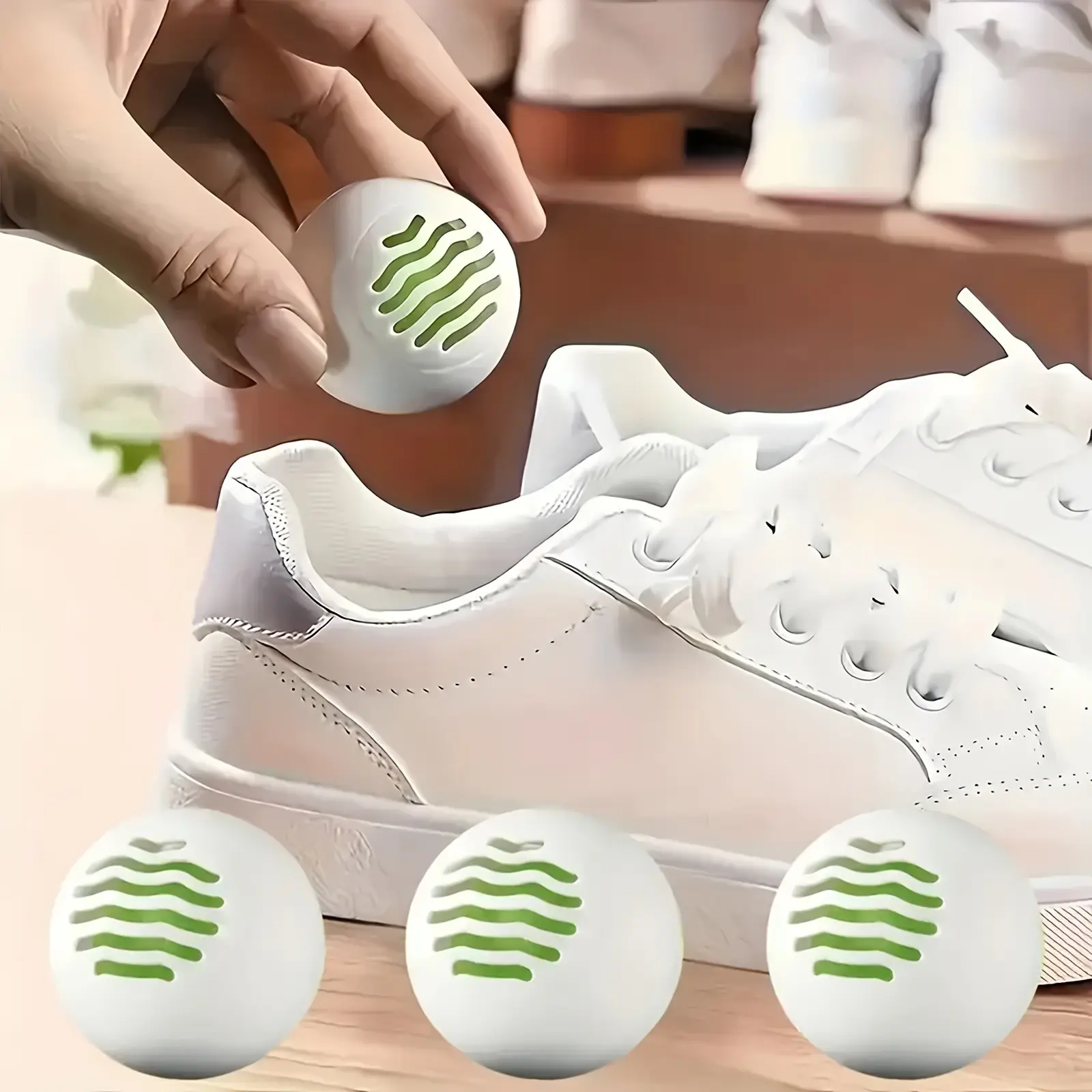 6pcs Shoe Sock Deodorant Balls, Home Use Shoe Cabinet Odor Eliminator, Shoe Smell Eliminator, Air Freshener, Indoor Odor Remover, Footwear Deodorizer