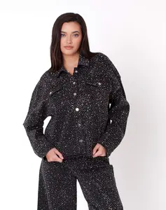 Rhinestone Denim Jacket - 82395