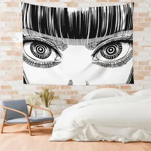 1-piece wheel-eye tapestry, innovative peach skin velvet decoration, suitable bedroom, living room, balcony, horizontal tapestry, artistic home decor carpet D