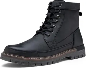 Jousen Mens Boots Casual Motorcycle Boot for Men Chukka Zipper Combat Botas Para Hombre Fashion