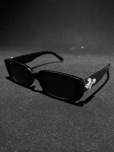Men's Fashion Glasses with Rhinestone Design, PC Anti-Explosion Lenses, Sporty Casual Streetwear, UV Protection Sunglasses, Flat Top Sunglasses, Modern Frames Sunglasses, Trendy Casual Sunglasses