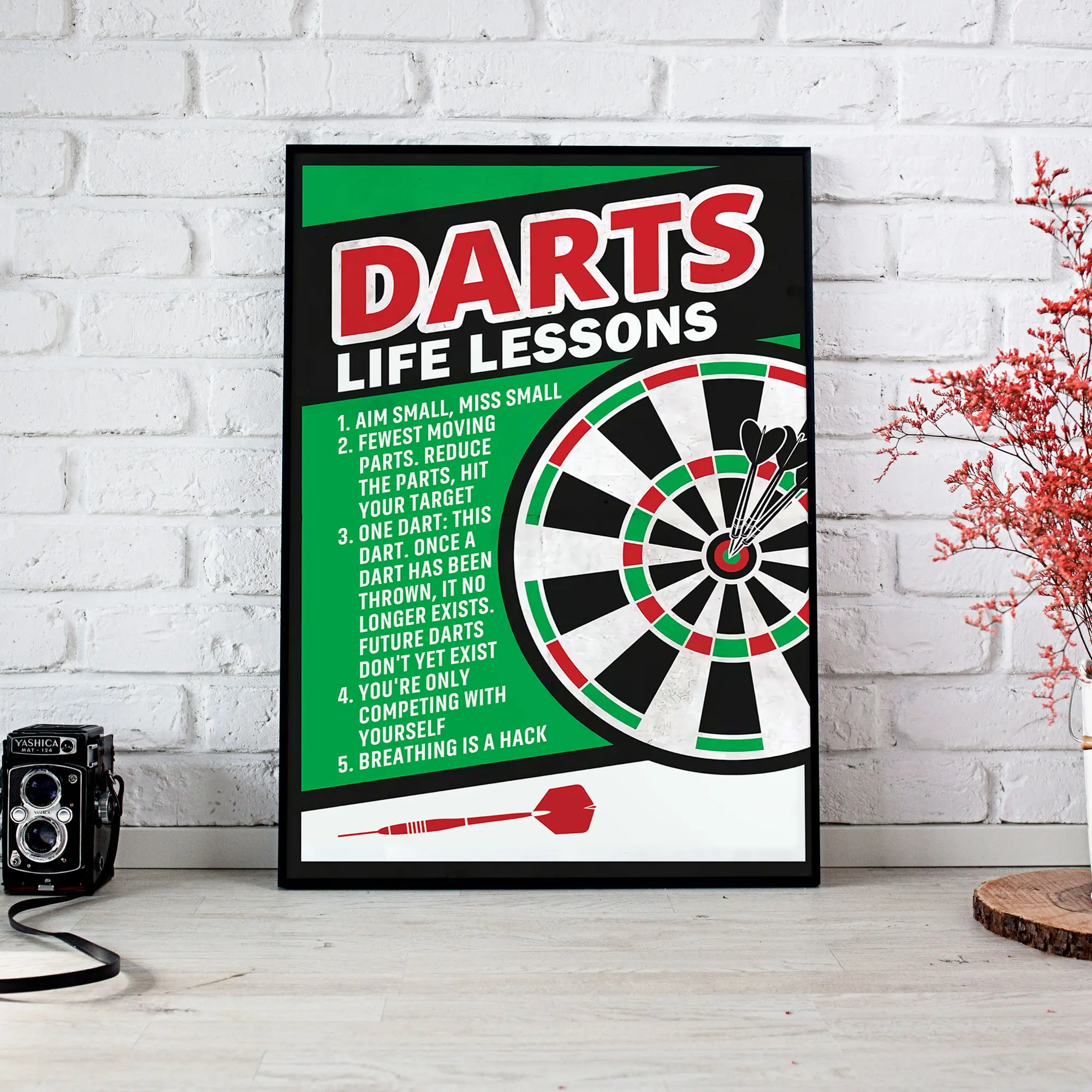 Darts Life Lessons Poster Print Wall Art Darts Player Gift Club Game Room Decor