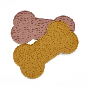 Dog Bone Slow Feeder Lick Mat - Reduce Anxiety and Boredom - Pet Supplies
