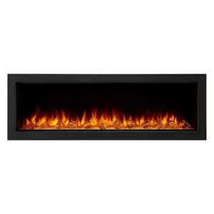Simplifire Forum Built-In Outdoor Electric Fireplace With Trim Kit - No Heat