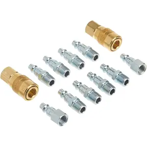 12-Piece (S-210) 1/4" NPT M-Style Coupler and Plug Kit - Home Improvement.