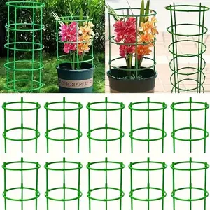 60-Piece Stackable Garden Support Rings, Durable Plastic Material, Ideal for Lawn Care & Plant Stabilization, Multi-Layer Design
