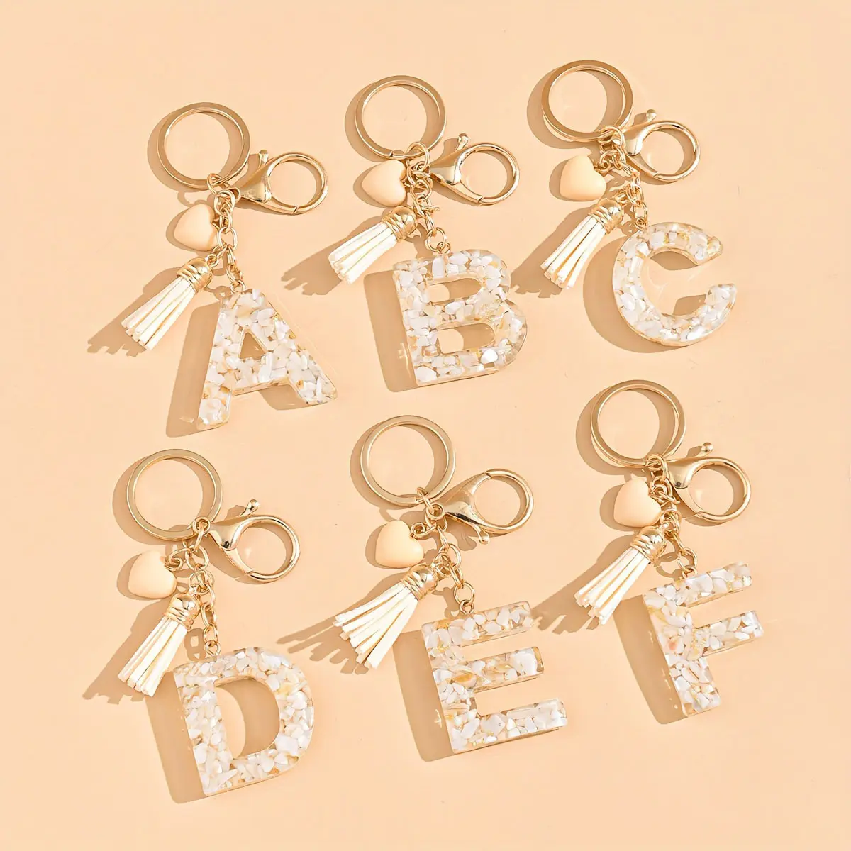 BIGWIG A-Z Alphabet Initial Novelty Collectible Keychains for Women - Cute, Stylish Fashion Accessories with Tassel, Heart Charms, Bag Charm for Backpack Decor, Everyday Carry Accessory, Bag Charm Keychains,summerwins