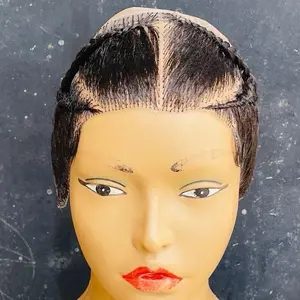 Ready To Wear Gele/Turban Frontals 13*4 Hair Blends Full Frontal For Turban and Gele, Color 1B Black Hair