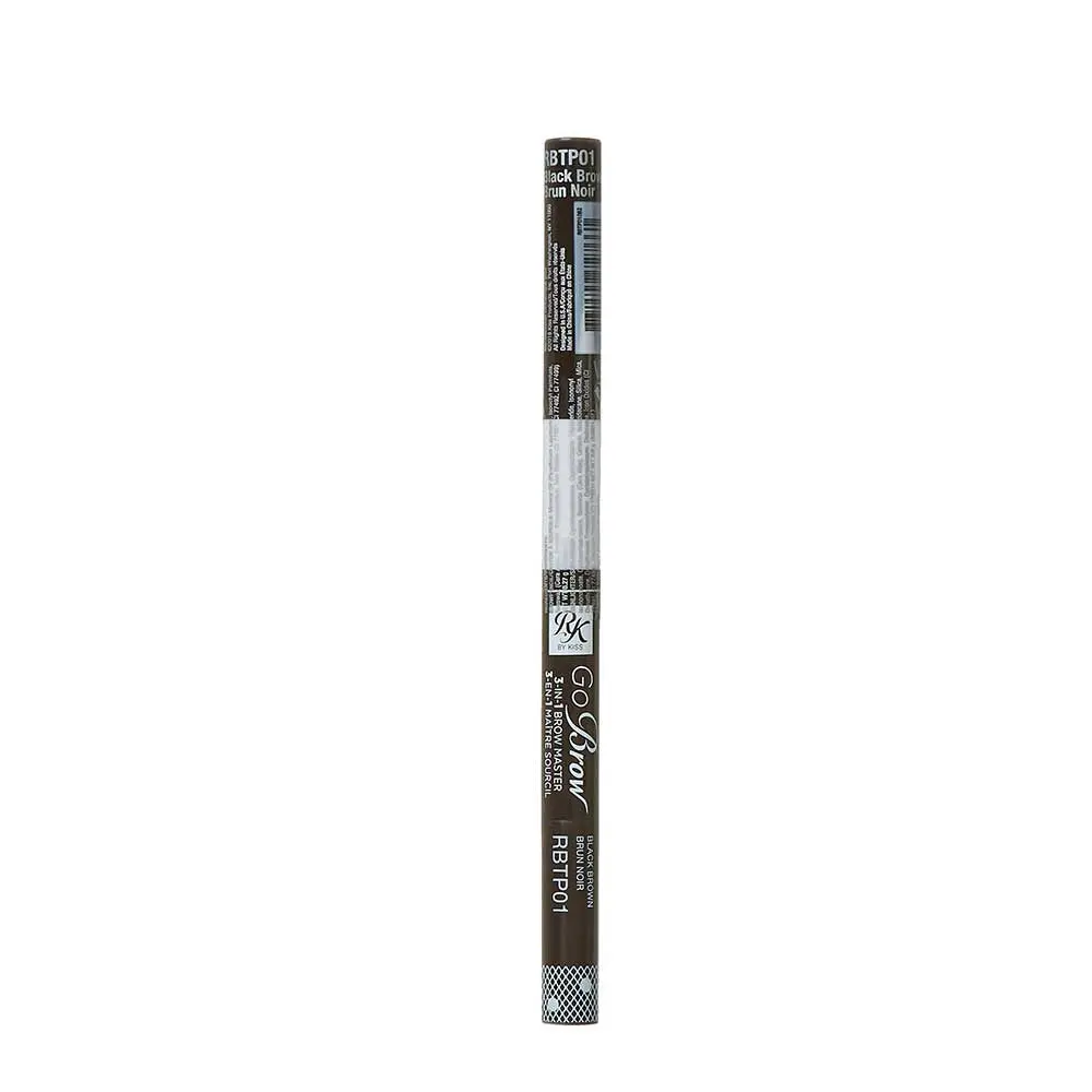 RBTP RK 3-in-1 Waterproof Brow Pencil - Eyebrow Grooming Tool, Kiss Brand At-Home Brows Enhancer for Define & Shape, Long-Lasting Hold Makeup Cosmetic, Eyebrow Enhancer, Brow Maintenance