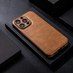 Suitable for iPhone15 Pro Max Phone Case High-End Leather Compatible with iPhone 14 Premium Feel 13 Shockproof Leather Texture 12 Shockproof Dustproof Leather Cover