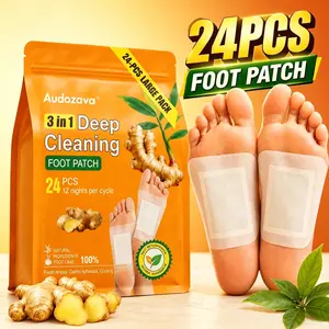 24pcs Ginger Foot Care Pads, Natural Daily Foot Care Patches for Nighttime Use, Turmeric Ginger, Detox Patch Foot Masks