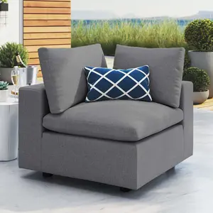 Modway Commix Sunbrella® Outdoor Patio Corner Chair in Gray