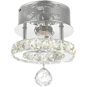 CWI Lighting Ring LED 7 inch Chrome Flush Mount Ceiling Light 5080C7ST