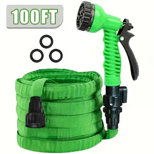 1pc 100 Ft Expandable Garden Hose With 7-Function Spray Nozzle Set - , Hose With Sprayer For Yard Watering, Outdoor Use And Car Washing, High Pressure Water Gun - No Power Needed