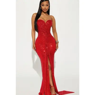 fashion nova curve red dress Long Sleeve Mini Lace Fashion Nova Curve Red Dress Elena Sequin Maxi Gown  Red Fashion Nova