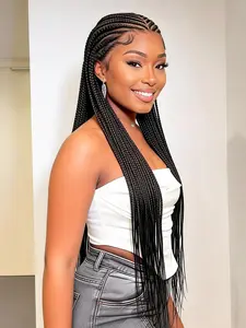 High-Quality HD Lace Braid Wig, Fashion Handmade Cornrow Braids, New Style, Perfect Valentine's Day Gift, All Seasons Wear, Synthetic Wigs